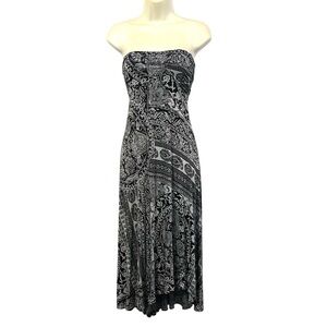 Maeve Black and White Strapless Dress